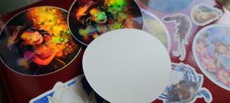 Back view of my Starry Witch holographic sticker.  Sticker has a paper backing.